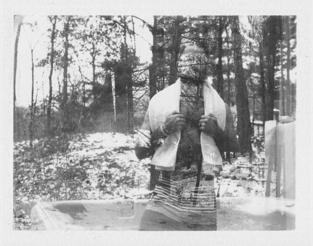 Double exposure Polaroid of Josh at the Wolfpack retreat