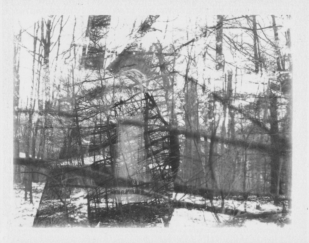 Double exposure Polaroid of Anthony at the Wolfpack retreat