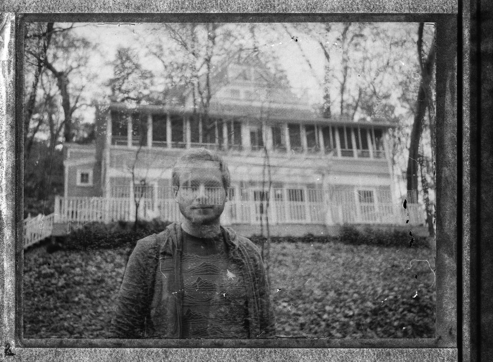 Double exposure Polaroid of Jason at the Wolfpack retreat