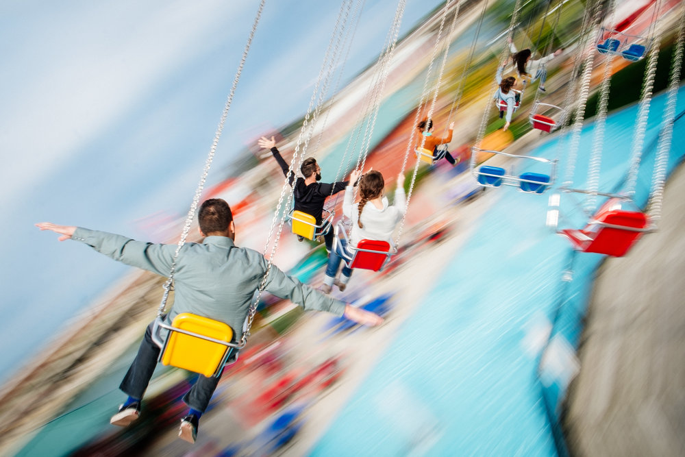 Riding the swings with some of my best friends at Navy Pier