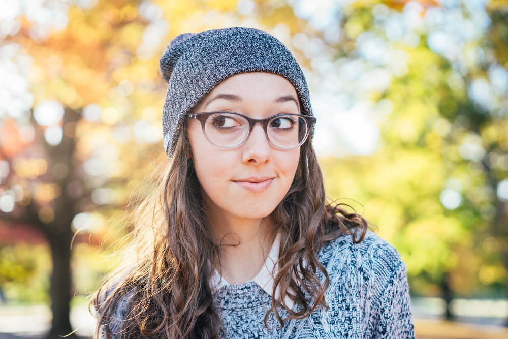Fall portrait of Nicole at Ohio Blvd in Terre Haute, IN