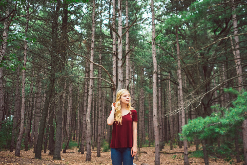 Senior portrait of Kati in Provin Park, Grand Rapids, MI