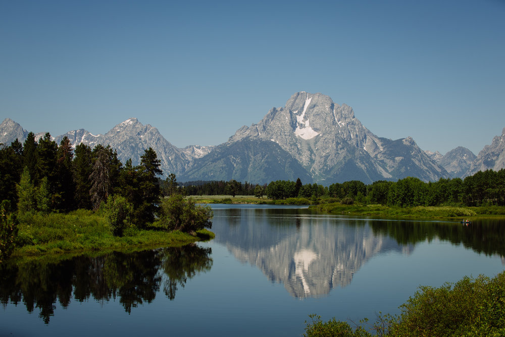 Reflection of Mount Moran at Oxbow Bend