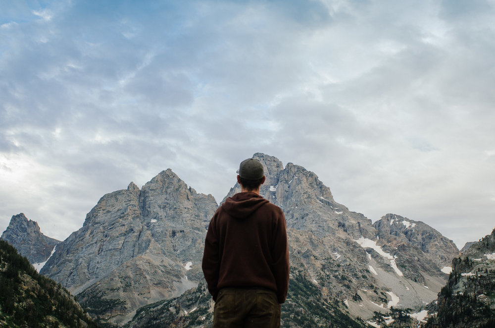 David gazing at the mountains in Grand Teton National Park