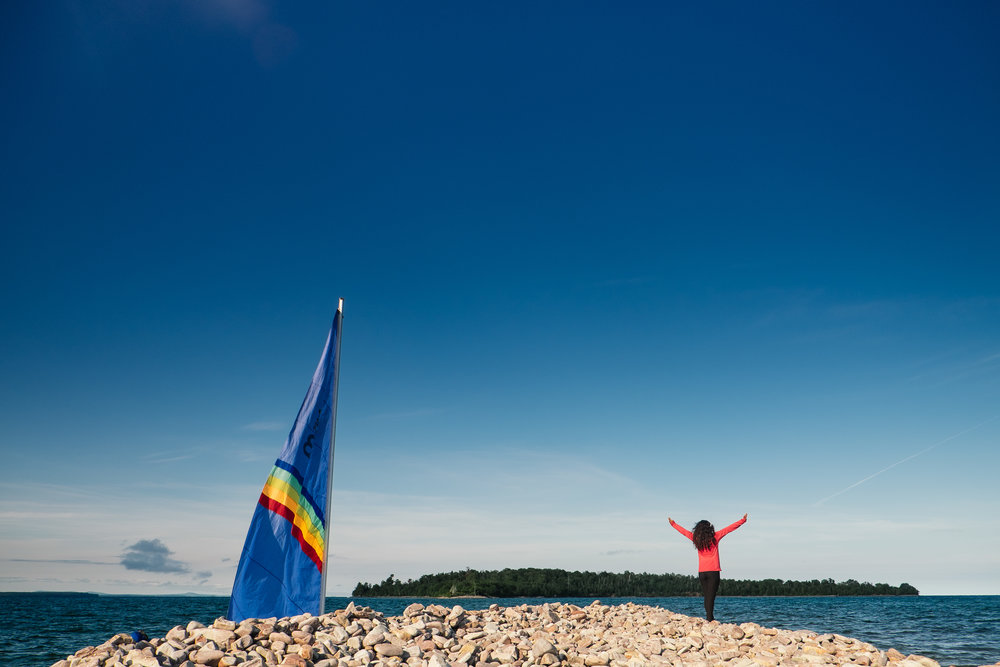 Vanessa taking in the view of Rabbit Island